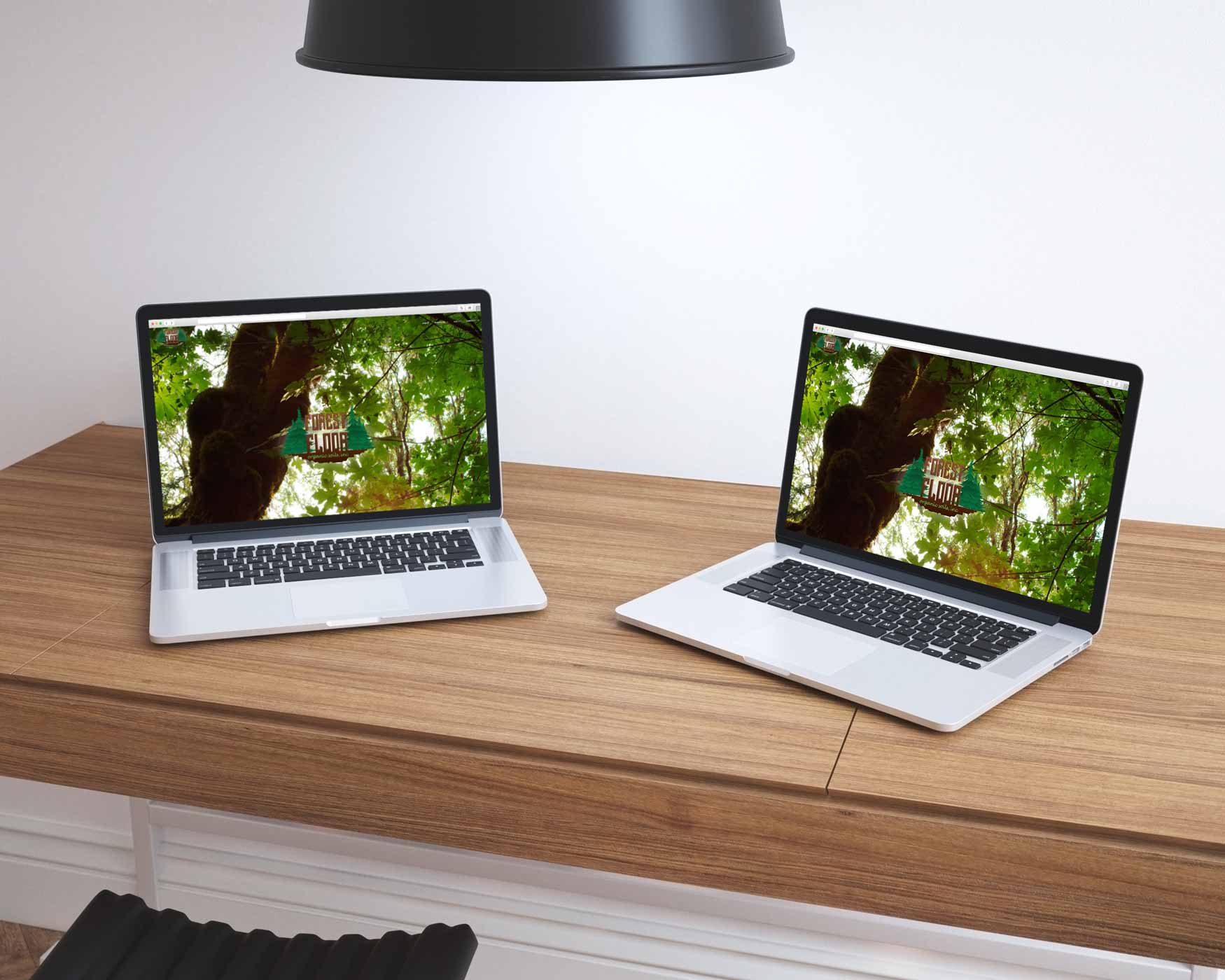 Forest Floor site on two laptops