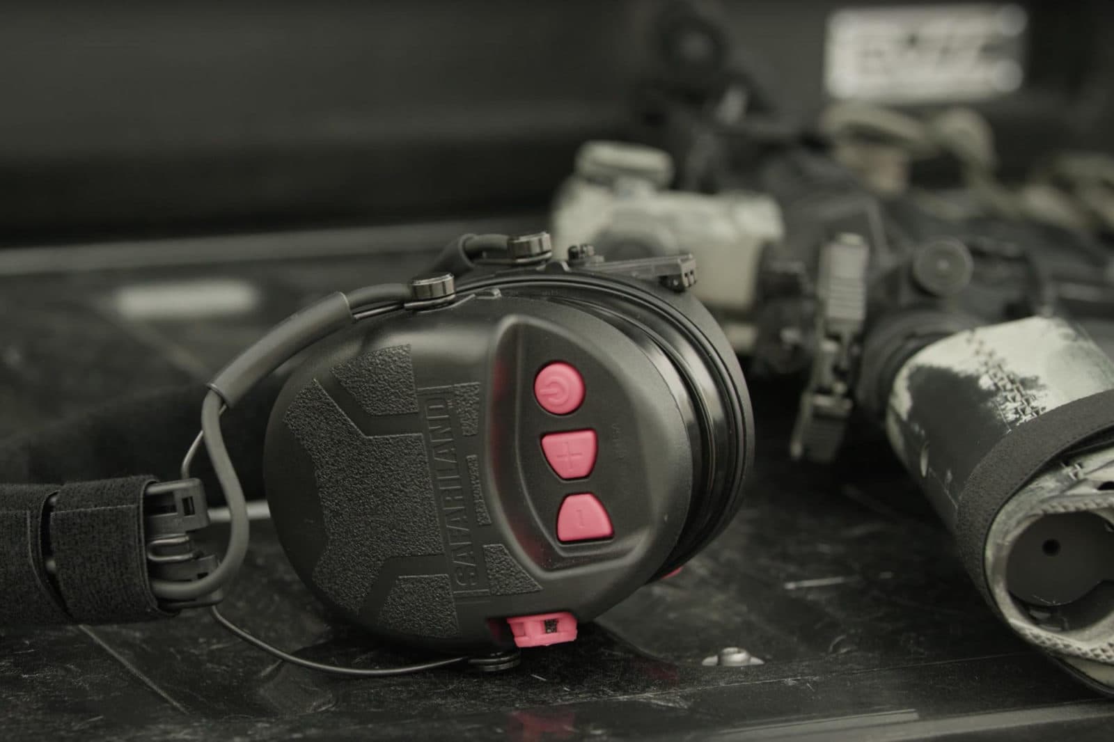 Electronic hearing protection close-up