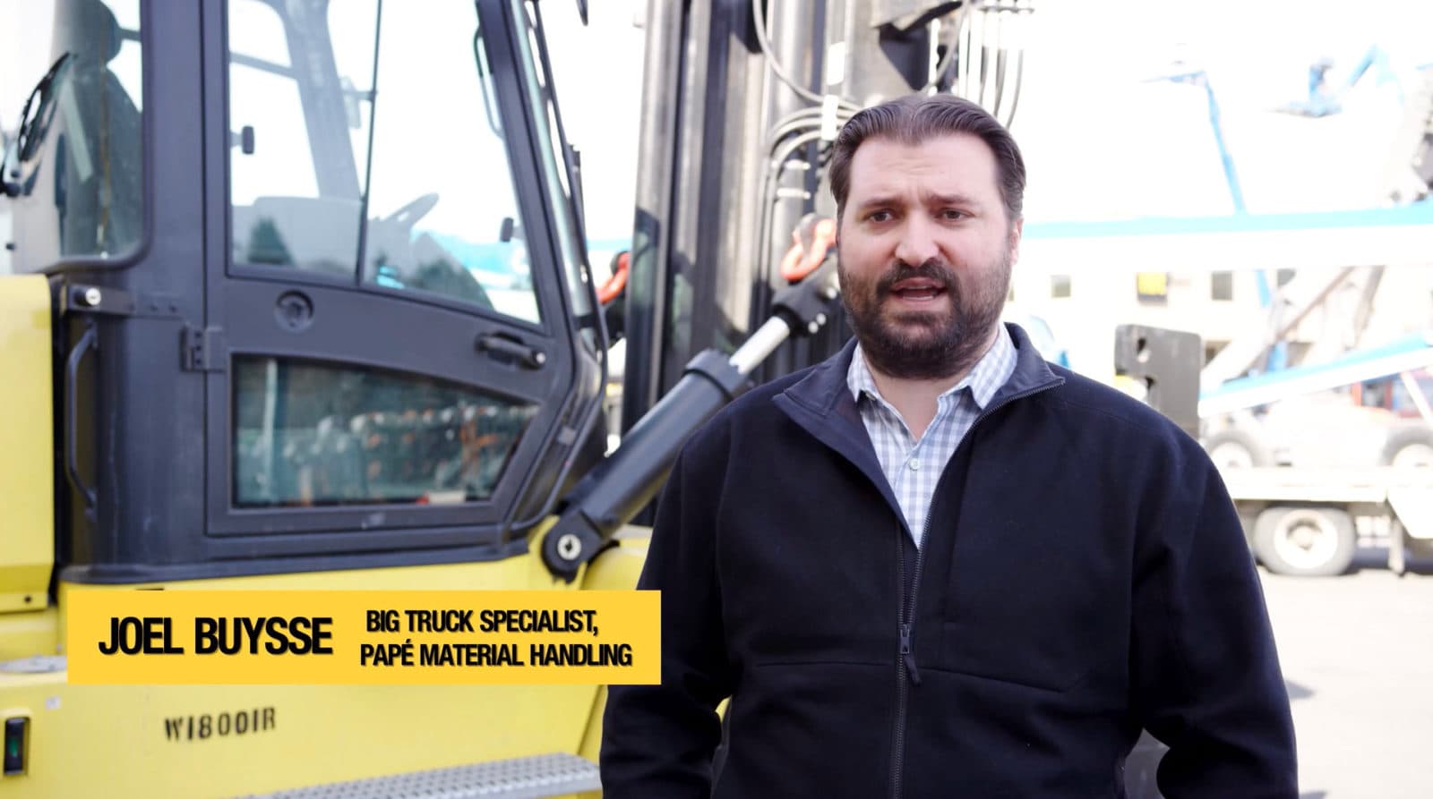 Interview lower-third, Papé truck specialist