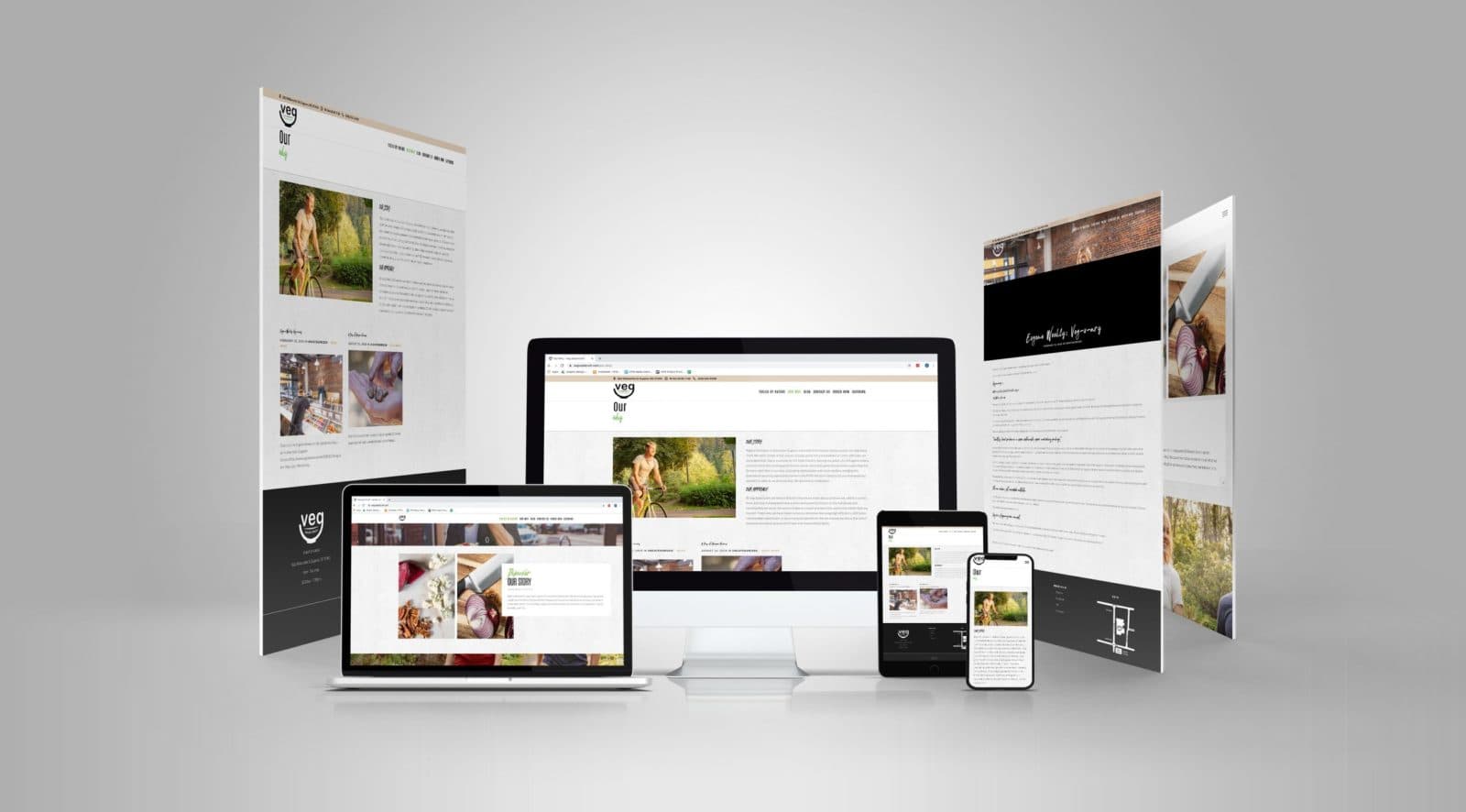 Veg Salad Craft multi-device mockup, other pages