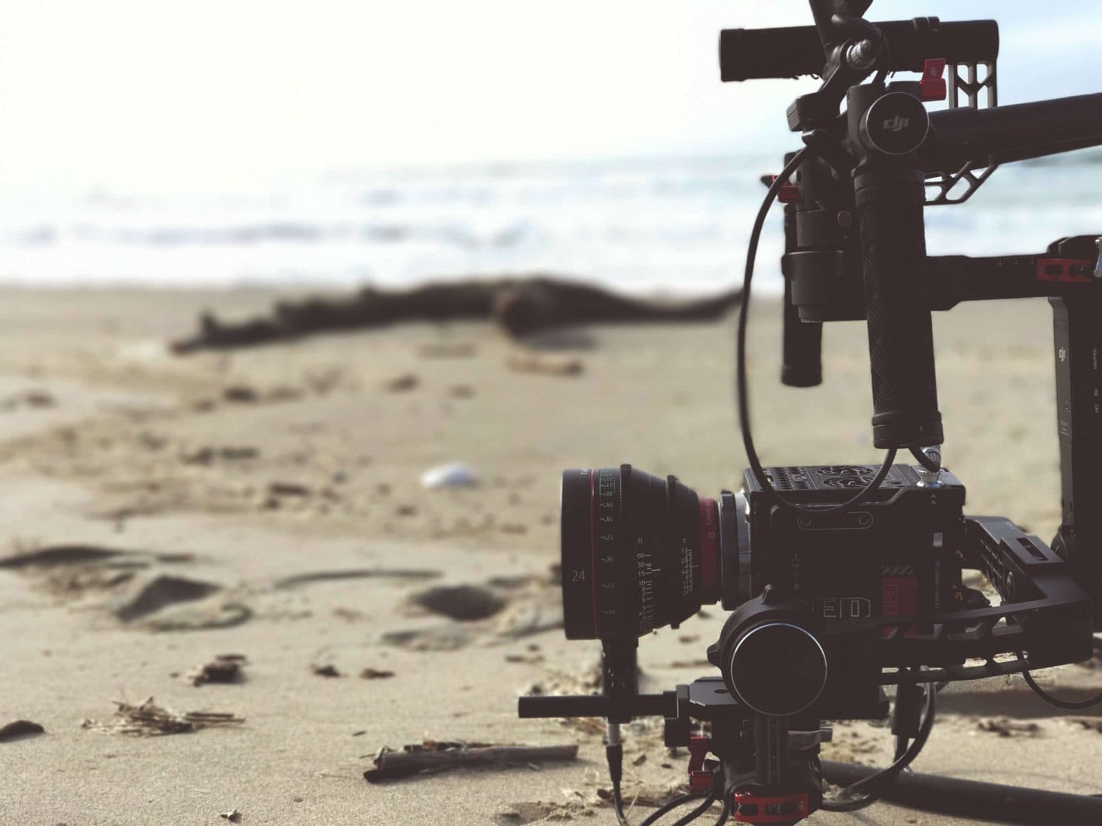 RED Epic-W on gimbal at the beach