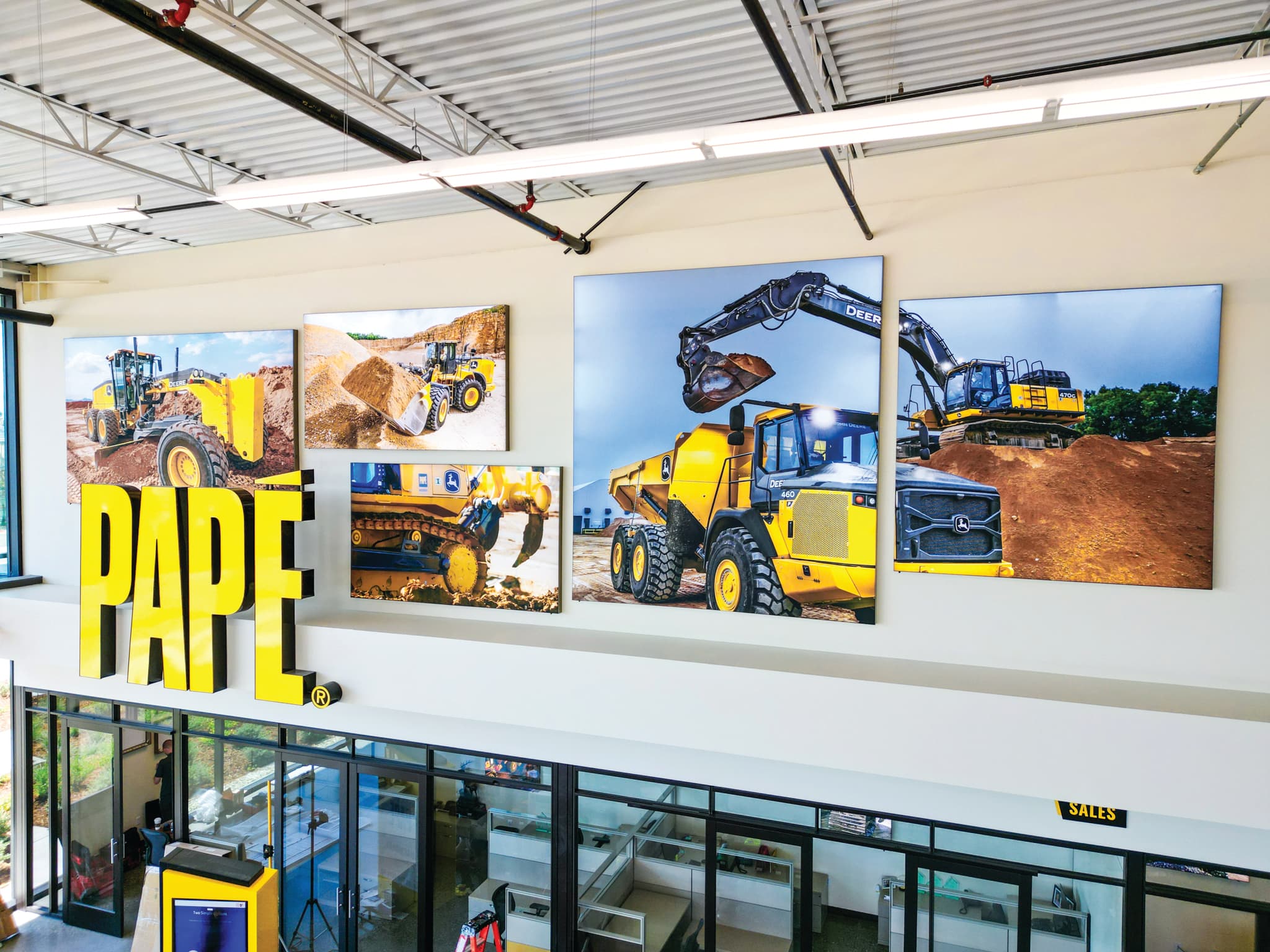 Wall graphics installed at a Papé dealership